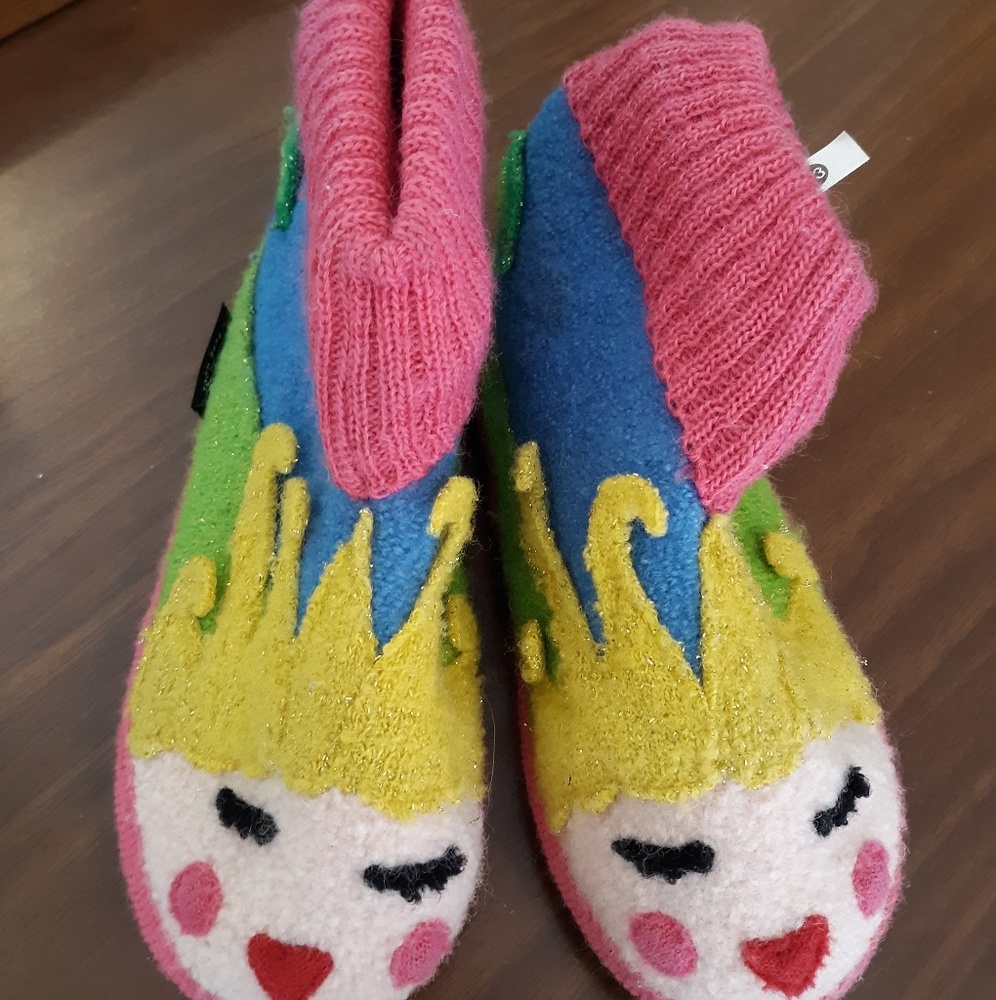 Garnet Hill boiled wool mermaid slippers size 13